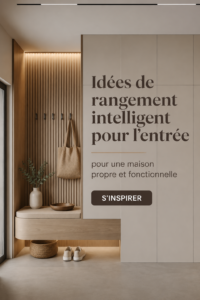 Entrée moderne avec des rangements fonctionnels et esthétiques