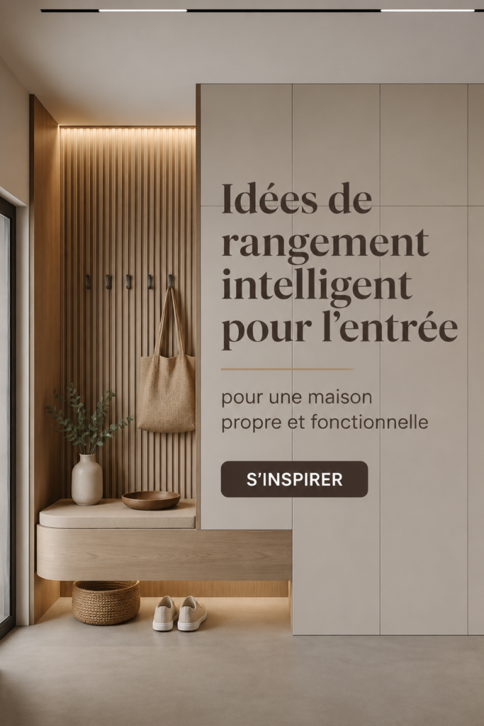 Entrée moderne avec des rangements fonctionnels et esthétiques