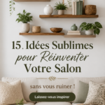 Salon joliment relooké avec des couleurs chaleureuses et des accessoires modernes