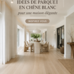 Salon moderne avec un magnifique parquet en chêne blanc et des touches de décoration élégantes