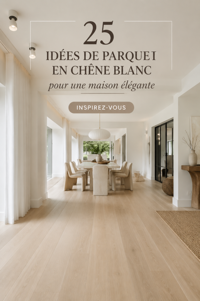Salon moderne avec un magnifique parquet en chêne blanc et des touches de décoration élégantes
