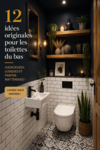 Idées de décoration de toilettes originales avec des couleurs vives et des motifs ludiques.
