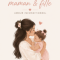 Illustration touchante représentant une mère et sa fille dans un moment complice