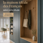 Maison moderne avec un intérieur chaleureux, représentant la maison idéale des Français.