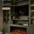 Salon aménagé avec du mobilier sur mesure offrant à la fois style et fonctionnalité.