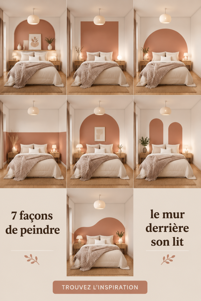 Mur peigné derrière un lit avec des couleurs apaisantes dans une chambre moderne