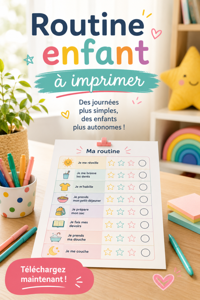 Modèles colorés de routines pour enfants à imprimer et personnaliser