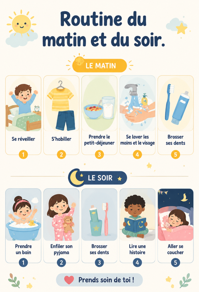 Une maman et ses enfants partageant un moment convivial lors de leur routine matinale.