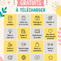 Illustration de supports éducatifs gratuits pour enfants.