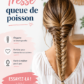 Femme avec une tresse queue de poisson élégante et raffinée sur une photo lumineuse.