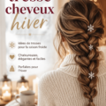 Femme avec une belle tresse hivernale sur fond de neige.