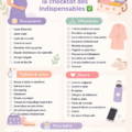 Une valise ouverte contenant des vêtements et accessoires pour la maternité, symbolisant les indispensables à emporter.