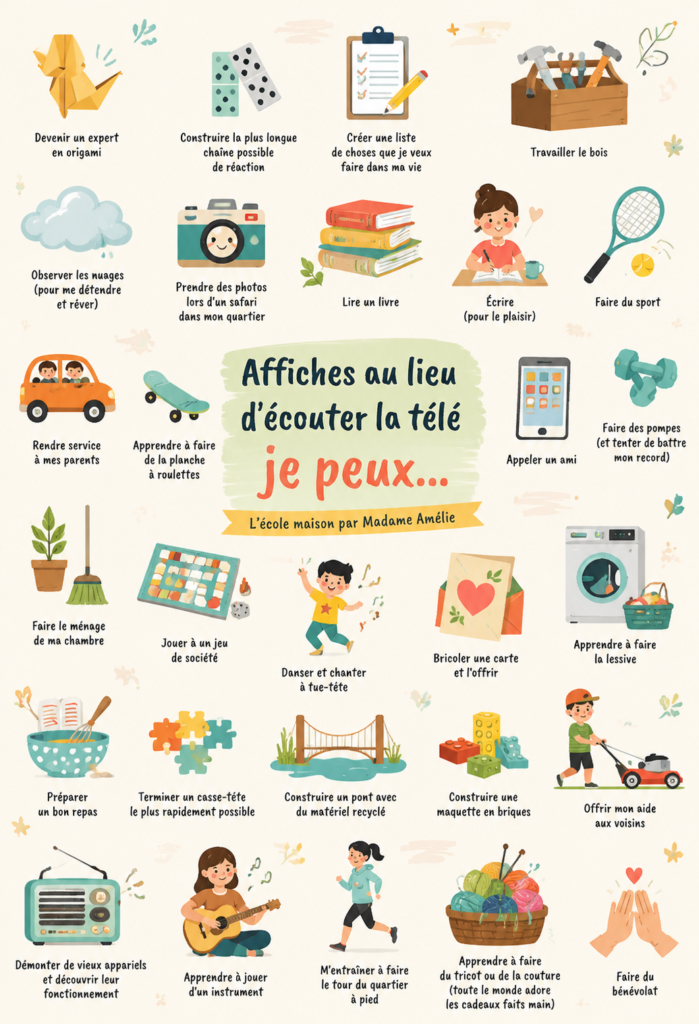 Affiches colorées et inspirantes dans un salon familial