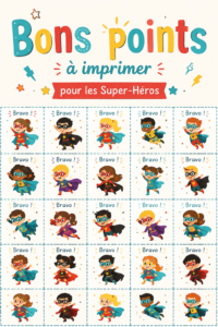 Bons points colorés imprimés pour enfants qui les motivent