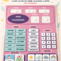 Calandre à imprimer pour enfants, montrant les mois et les saisons en lettres capitales