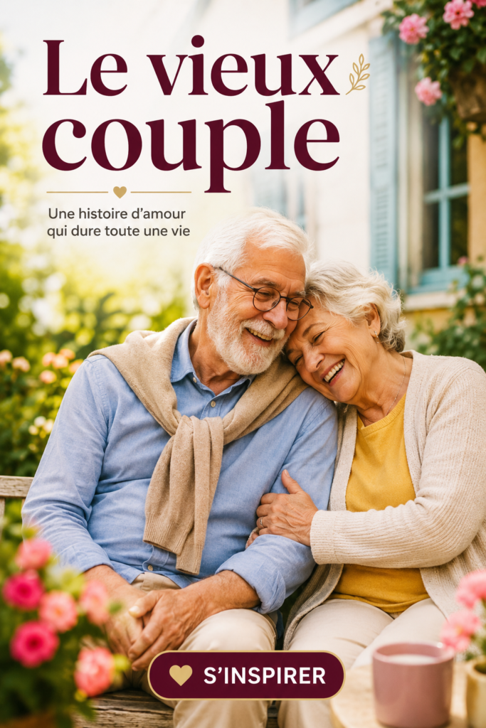 Un couple âgé se tenant la main en regardant un coucher de soleil, représentant l'amour durable.