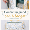 Un grand sac à langer en tissu coloré, parfait pour les sorties avec bébé.