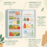 Un réfrigérateur bien organisé avec des aliments frais et sains