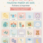 Exemple de magnets à imprimer pour organiser les routines familiales