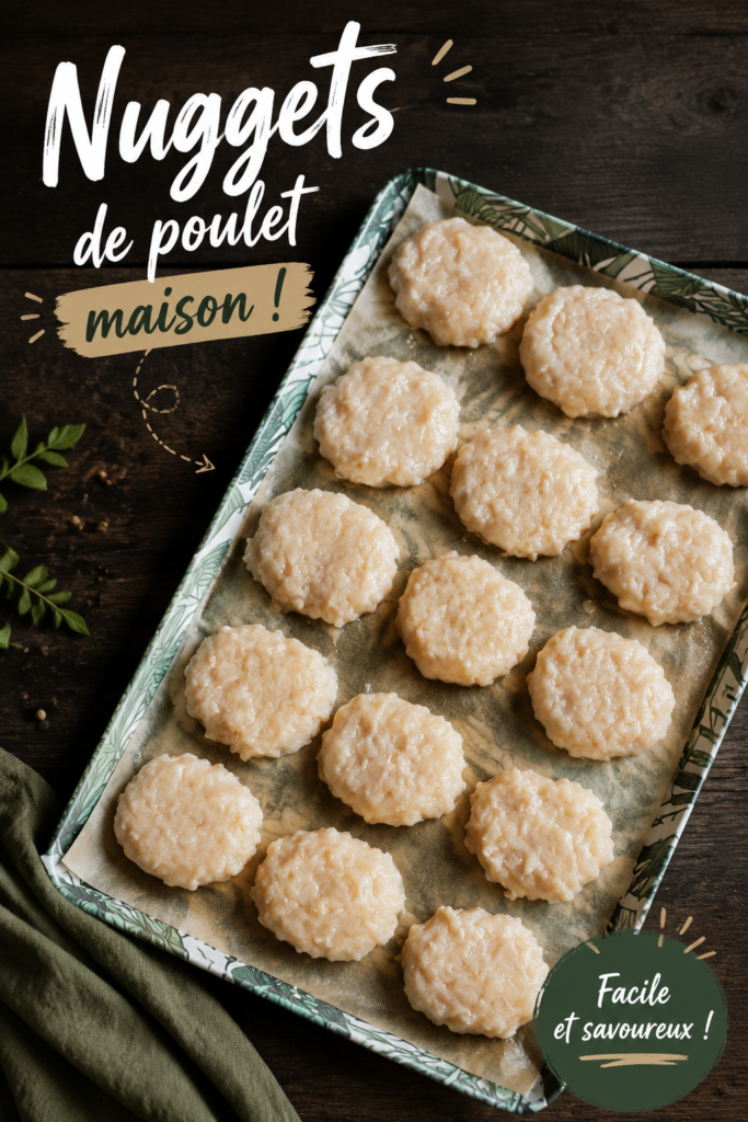 Nuggets de poulet maison croustillants servis avec des sauces variées sur une table familiale
