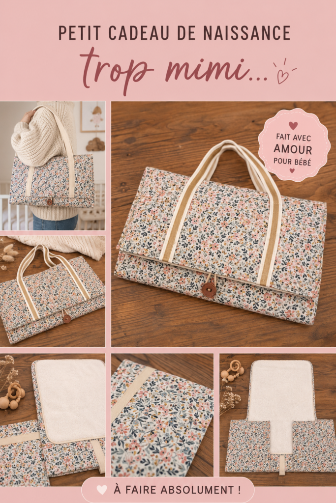 Un joli ensemble de petits cadeaux de naissance colorés disposés sur une table.
