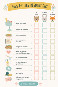 Exemples de printables colorés pour l'organisation familiale.