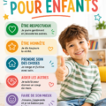 Un parent discutant des règles avec ses enfants dans un cadre familial chaleureux.
