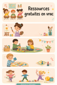 Une maman aide ses enfants à utiliser des ressources gratuites pour un projet créatif.