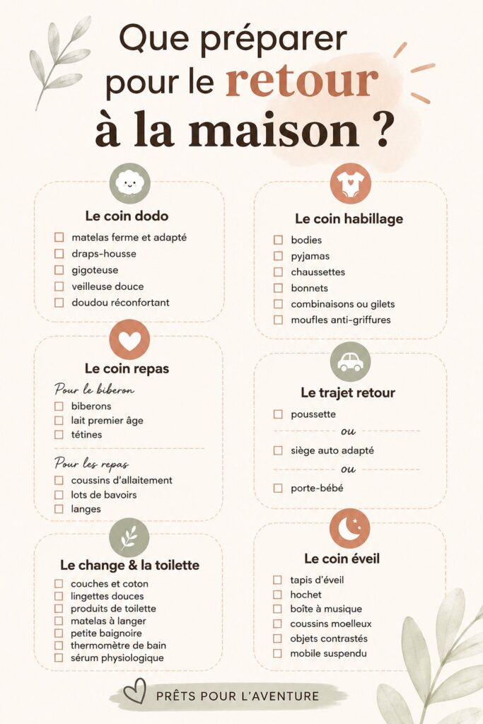Organisation d'une chambre d'enfant pour le retour à la maison avec bébé.