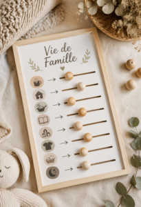 Moment familial autour du petit déjeuner en matinée