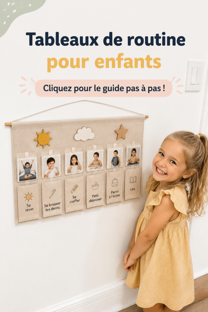 Un tableau de routine coloré pour enfants avec des illustrations engageantes