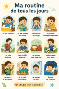 Enfants jouant ensemble dans un cadre familier, illustrant une routine équilibrée.