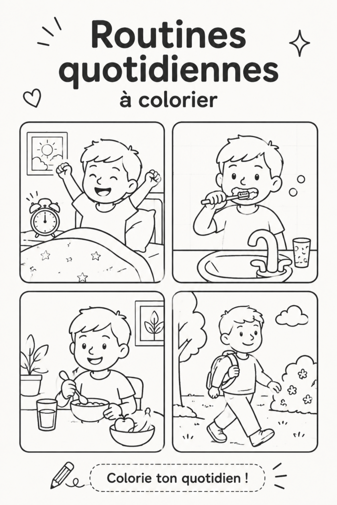 Une mère et son enfant s'amusent à colorier ensemble, entourés de fournitures artistiques.