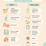 Exemple de routine de vacances pour enfants imprimable, avec des activités diversifiées.