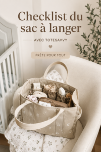 Sac à langer bien préparé avec des essentiels pour bébé.