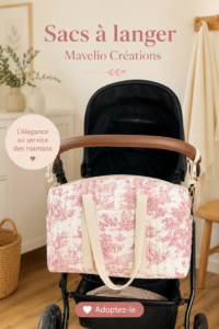 Sac à langer moderne et pratique en couleur pastel, idéal pour les mamans.