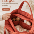 Sac à langer personnalisé avec le prénom d'un enfant.