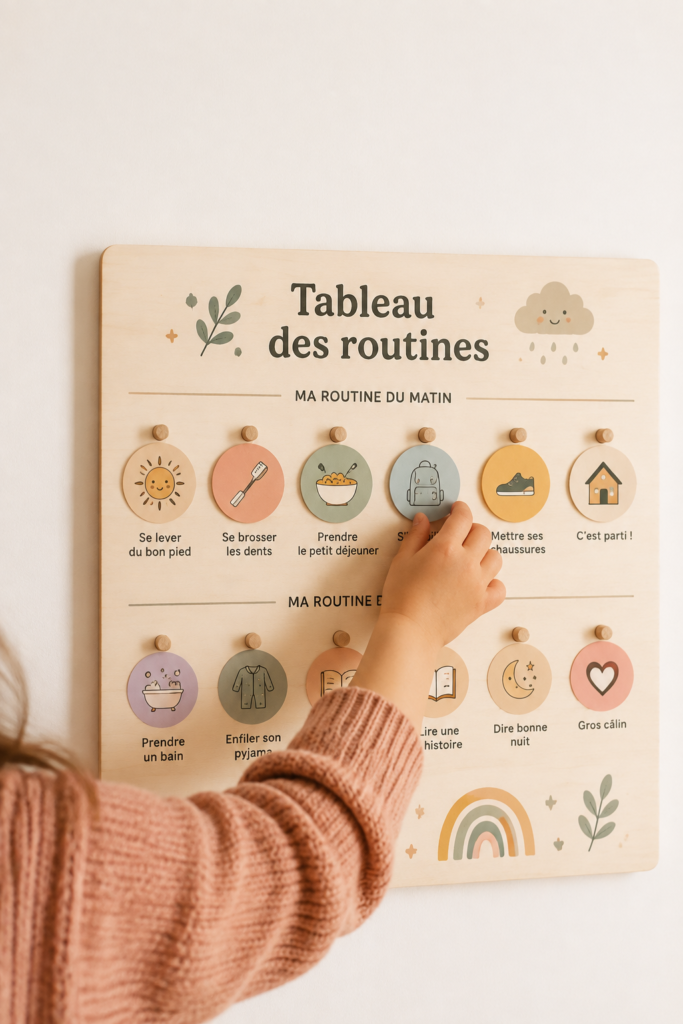 Tableau des routines familiales avec activités quotidiennes