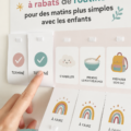 Tableau de routine coloré pour enfants affiché dans une chambre