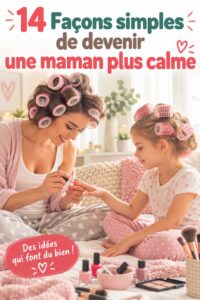 Une maman apaisée entourée de ses enfants, illustrant la sérénité familiale.
