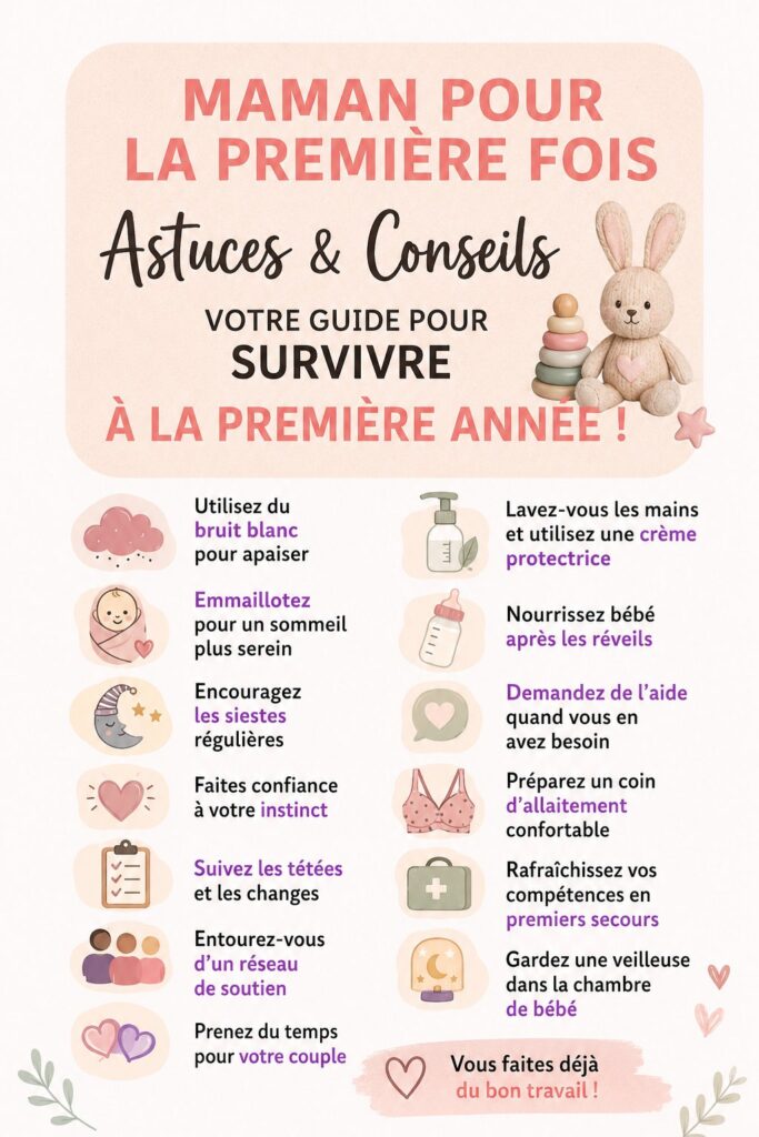 Une maman jouant avec son bébé, sourire aux lèvres durant la première année