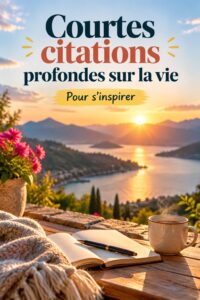 Une citation inspirante sur la vie affichée dans un cadre familial.