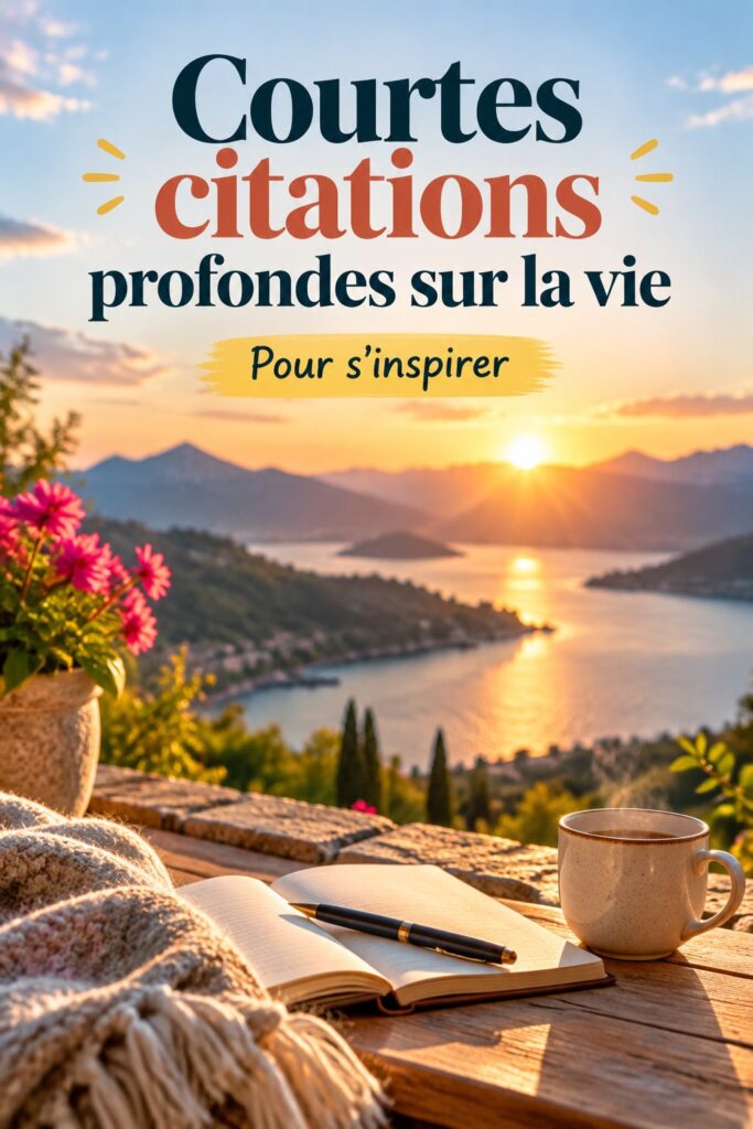 Une citation inspirante sur la vie affichée dans un cadre familial.