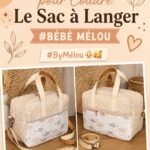 Sac à langer fait main en tissu coloré pour bébé