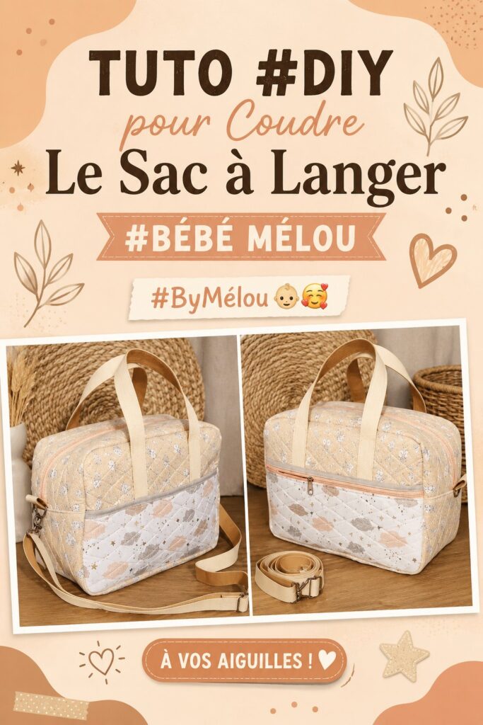 Sac à langer fait main en tissu coloré pour bébé