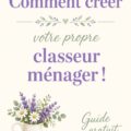 Femme heureuse utilisant son classeur d'organisation familiale dans un cadre chaleureux.