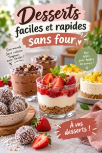 Desserts colorés et appétissants sans four, prêts à être dégustés par la famille