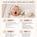 Un bébé paisible endormi dans son lit, symbole de bonnes habitudes de sommeil.