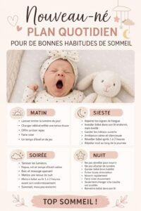 Un bébé paisible endormi dans son lit, symbole de bonnes habitudes de sommeil.