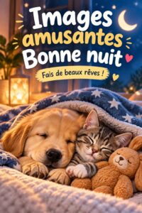 Une sélection d'images amusantes pour souhaiter bonne nuit aux enfants.